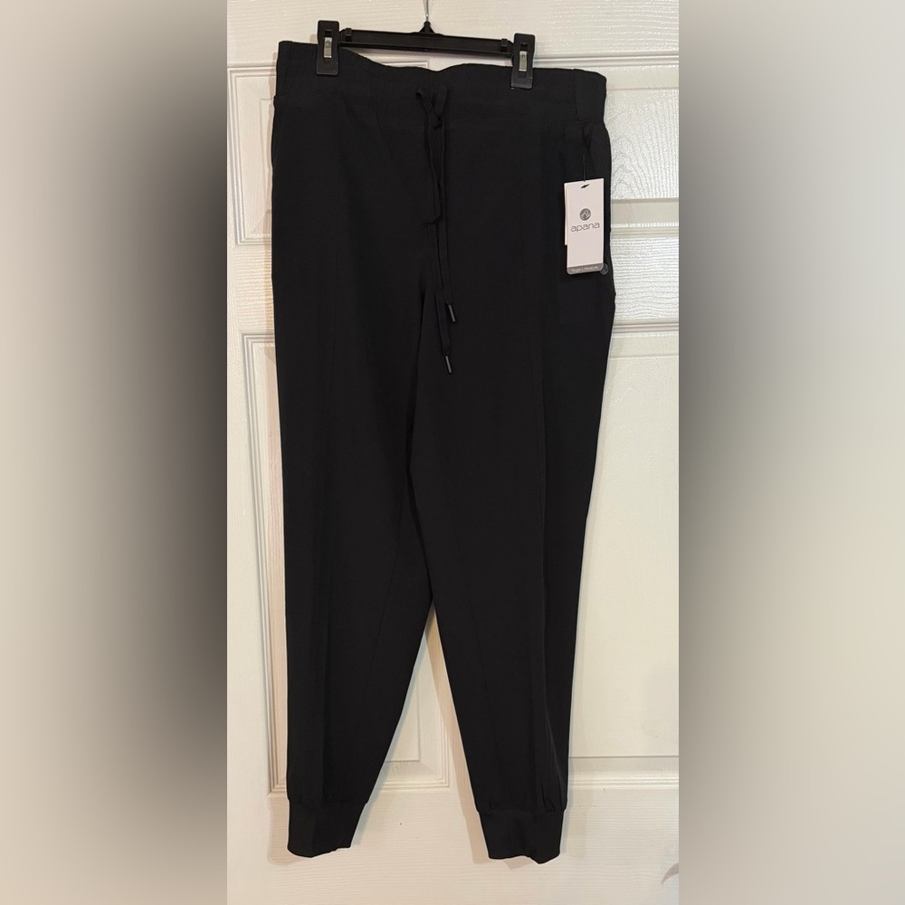 Apana Womens Commuter Pant Large Black Capsule Athleisure Workout Stretch NWT